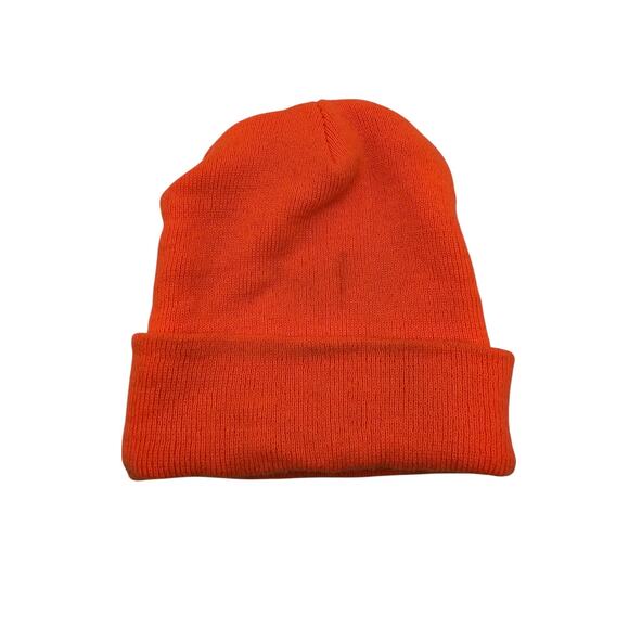 Vintage Y2K Screamers Pizza Embroidered Knit Winter Beanie Hat Orange - Picture 3 of 3